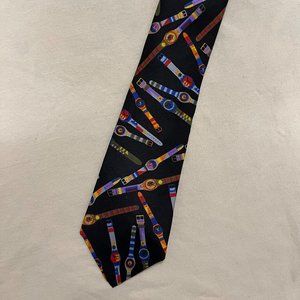 Silk tie with Swatch watches by LIBERTY